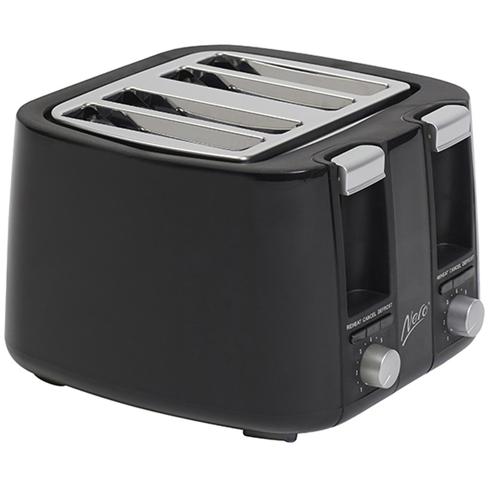 Black four 2024 slice toaster