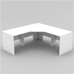 OM 3 Piece Corner Desk 1500/1500W x 600D x 720mmH All White