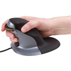 Fellowes Penguin Ambidextrous Vertical Mouse Wired Small Black/Silver