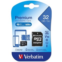 VERBATIM MICRO MEMORY CARD MICRO SDHC 32GB (CLASS 10)