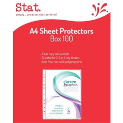 STAT SHEET PROTECTORS A4 Clear Copy Safe 40 Micron Pack of 100