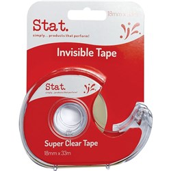 STAT TAPE DISPENSER 18mm x33m Invisible Clear