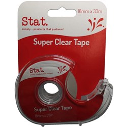 STAT TAPE DISPENSER 18mm x33m Super Clear