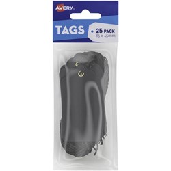 AVERY SCALLOP TAGS 85 x 45mm Black Pack of 25