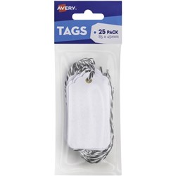 % AVERY SCALLOP TAGS 85 x 45mm White Pack of 25 *** CLEARANCE ***