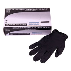 Stylus Nitrile Disposable Gloves Black Extra Large Pack of 100