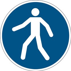 DURABLE SAFETY SIGN - USE WALKWAY Blue