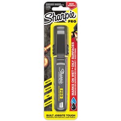 Sharpie Pro Aluminium Barrel Permanent Marker Chisel 1-4mm Black Blister Pack of 1