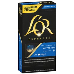 L'OR ESPRESSO CAPSULES DECAF RISTRETTO 9 Box of 100