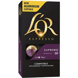 L'OR ESPRESSO CAPSULES SUPREMO 10 Pack of 10