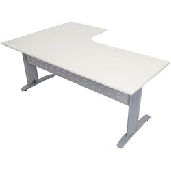 Rapidline Rapid Span Corner Workstation 1800/1200W x 700D x 730mmH White/Silver