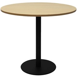 Rapidline Estillo Disc Base Round Table 1200D x 755mmH Oak Top Black Base