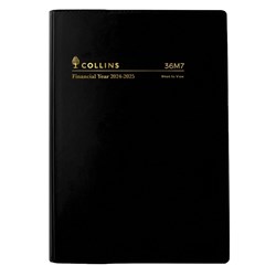 Collins Financial Year Diary A6 Week to View Black Vinyl