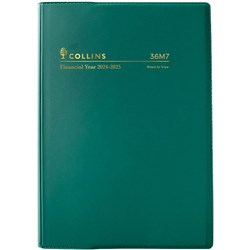 Collins Financial Year Diary A6 Week to View Green Vinyl