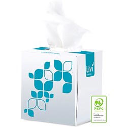 Livi Essentials Facial Tissues Cube Hypoallergenic 2 Ply 90 Sheets Box of 24
