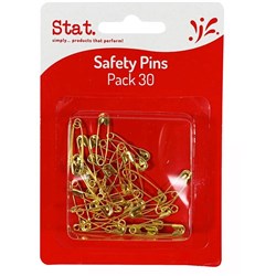 Stat Safety Pins Gold Pack of 30