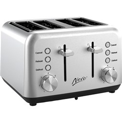 Nero 4 Slice Toaster Classic Style Stainless Steel Stainless Steel