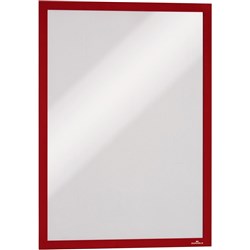 Durable Duraframe Sign Holder Self-Adhesive A3 Red Pack Of 2