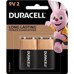 Duracell  9V Coppertop Alkaline Battery Pack of 2