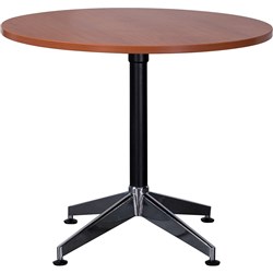 Rapidline Typhoon Round Meeting Table 1200D x 730mmH Cherry Top Black Base