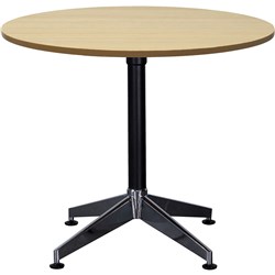 Rapidline Typhoon Round Meeting Table 1200D x 730mmH Oak Top Black Base