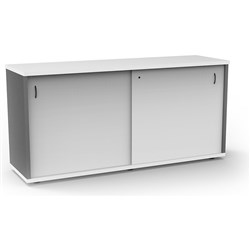 Rapidline Credenza Sliding Doors 1500W x 450D x 730mmH White And Ironstone