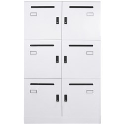 Rapidline Go Office Locker Unit 6 Compartments 800W x 486 x 1375mmH White China