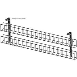 Rapidline Dual Tier Cable Basket Kit 1550mm 4GPO+2Data + 2.5m Interconnecting Lead Blk