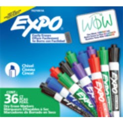 Expo Dry Erase Whiteboard Marker Chisel Tip Assorted Assorted Box of 36