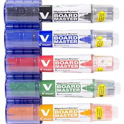 Pilot BeGreen V Board Master Whiteboard Marker Bullet Tip Assorted Colours Pack of 5