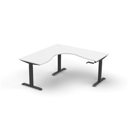 Rapidline Boost Manual Height Corner Workstation 1800/1800W x 750D x 705-1155mmH White/Blk