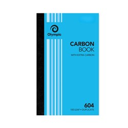 Olympic No 604 Carbon Duplicate Book Feint Ruled 200 x 125mm 100 Leaf Blue