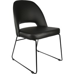 Durafurn Semifreddo Chair Sled Base Vinyl Seat And Back Black