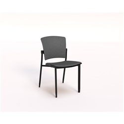 OLG Zipp 4 Leg Chair Slate Grey Fabric Seat And Back Black Frame