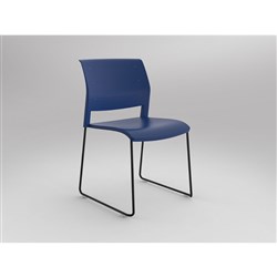 OLG Game Chair Black Sled Base Indigo Poly Seat And Back