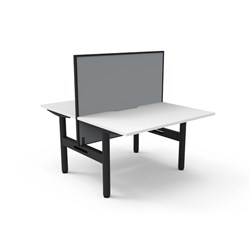Rapidline Halo Static Back To Back Workstation + Screen 2 Person 1200Wx1330mmH White/Blk
