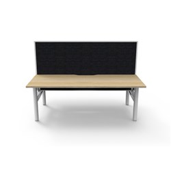 Rapidline Halo Static Back To Back Workstation + Screen 2 Person 1800Wx1330mmH Oak/White