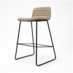 Rapidline Pixel Bar Stool 730mmH Black Frame And Almond PU Leather