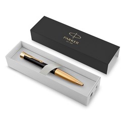 Parker Urban Twist Ballpoint Pen Muted Black Gold Trim Blue Refill