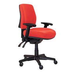 Buro Roma Mid Back Task Chair With Arms With Seat Slide Fabric Seat And Back Red
