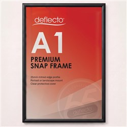 Deflecto Premium Snap Frame A1 25mm Aluminium Frame Black