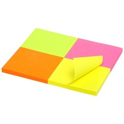 MARBIG NOTES 40mm x 50mm Brilliant Mini ASSORTED Pack of 4