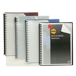 MARBIG CLEAR FRONT REFILLABLE Display Book 20 Poc A4 Assorted Colours