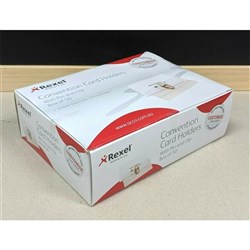 Rexel ID Recycled Convention Card Holder With Pin & Clip Box of 50