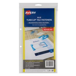AVERY TUBECLIP FILE FASTENER BLUE Pack of 10