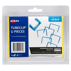AVERY TUBECLIP FILE FASTENER BLUE U PIECE ONLY Pack of 25