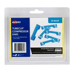 AVERY TUBECLIP FILE FASTENER BLUE COMPRESSOR BAR ONLY Pack of 25