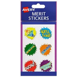 AVERY MERIT STICKERS PAINT SPLATS Pack of 96