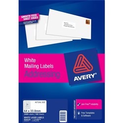 AVERY L7163 SMOOTH FEED LASER 14 L/P/SHT 99.1X38.1MM Box of 100