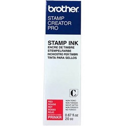 BROTHER STAMP REFILL INK RED 20cc BOTTLE